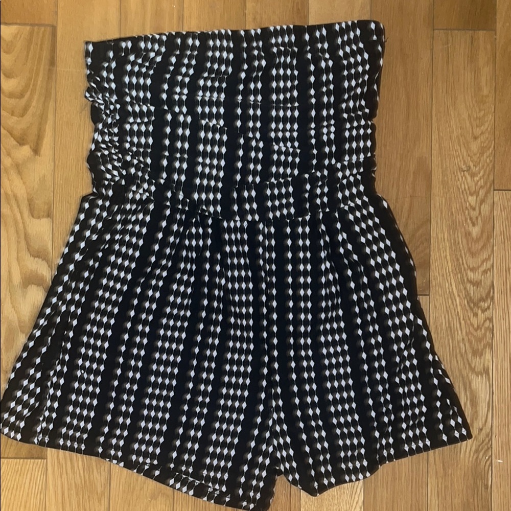 Black & White Strapless Romper
